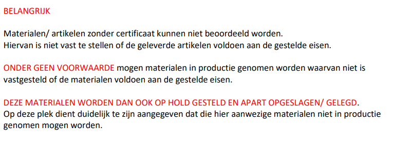 Belangrijk voor een goed project